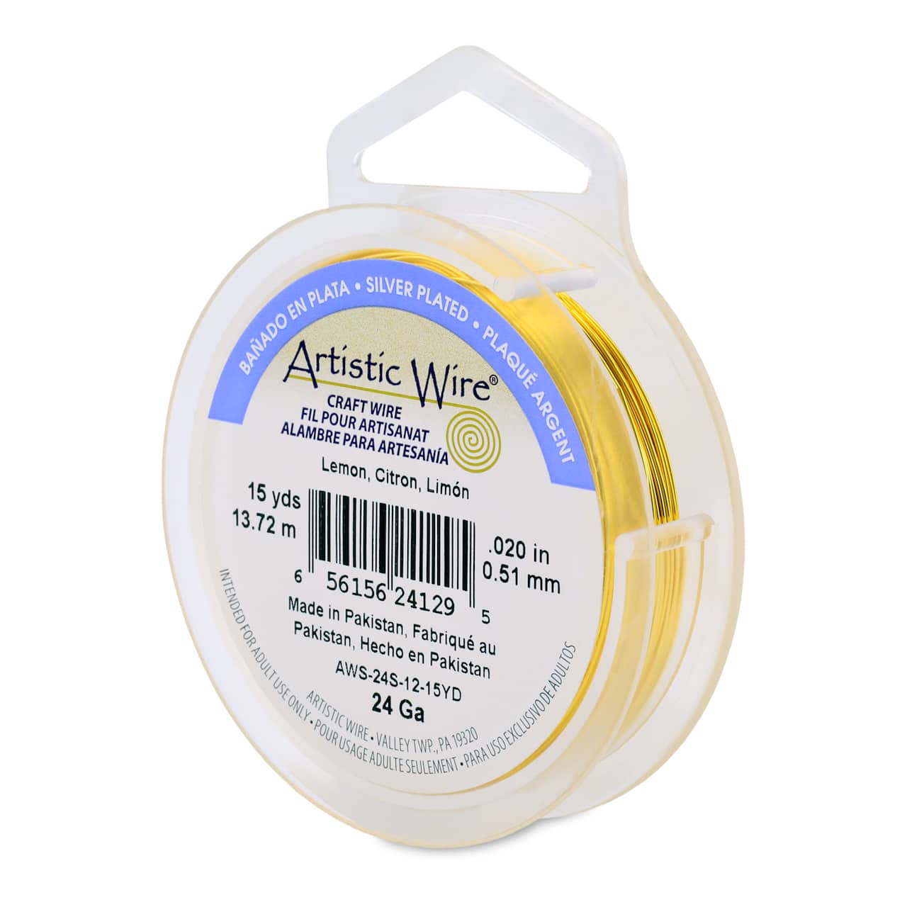 Artistic Wire® 24 Gauge Silver Plated Tarnish Resistant Colored Copper Craft Wire, 15yd.